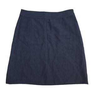DKNY Blue Skirt Stripe Wool 8 NWOT